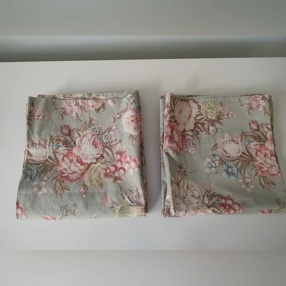 Vintage Ralph Lauren Home Charlotte Sage Floral King Pillow Cases Set Of 2
