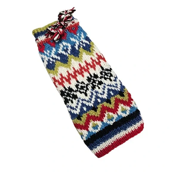 Newari Hand Knit Nepal Icelandic Design Wool Hand Muff Warmer‎ Winter Boho Indie