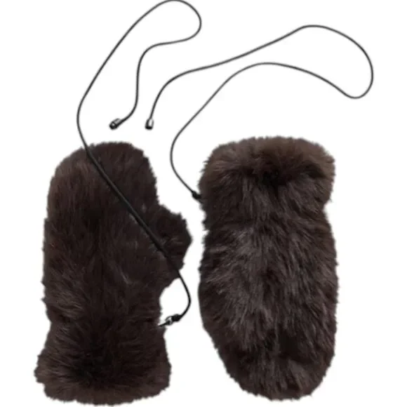 Gap Faux Fur Mittens Women`s Size S/M