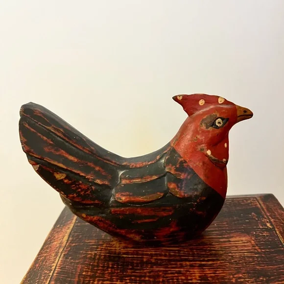 Vintage Rustic Wooden Bird Box with Star and Moon Design