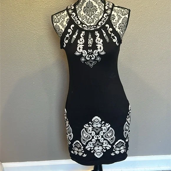 Free People Black and white stitched free people dress