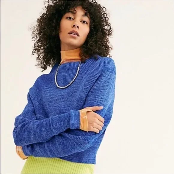 Free People‎ Too Good Mock Knit Sweater Size Small
