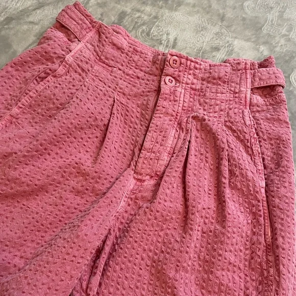 Free‎ People Pink Textured High Waisted Pants