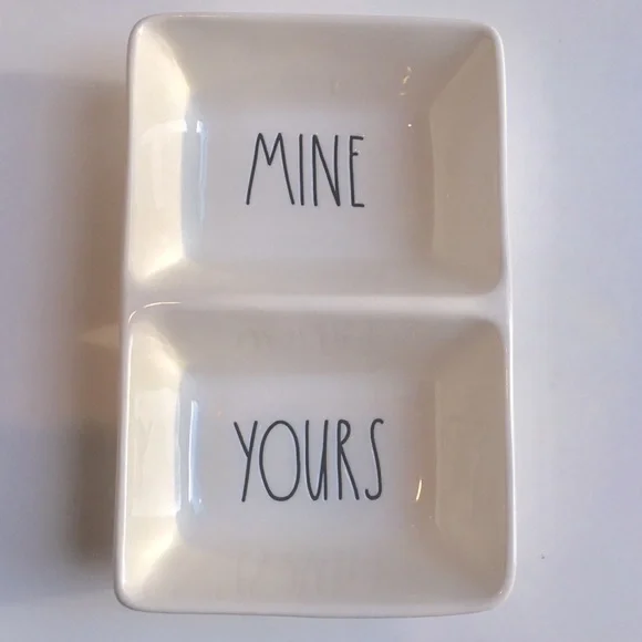 🆕 RAE DUNN White Ceramic Organizer Divided Small Trinket Storage Dish
