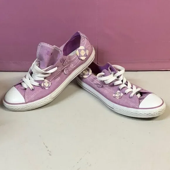 Converse 5 junior purple floral