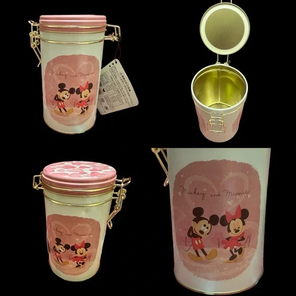 Disney Universal Studios Tokyo Japan Mickey and Minnie Mouse Pink Storage Jar