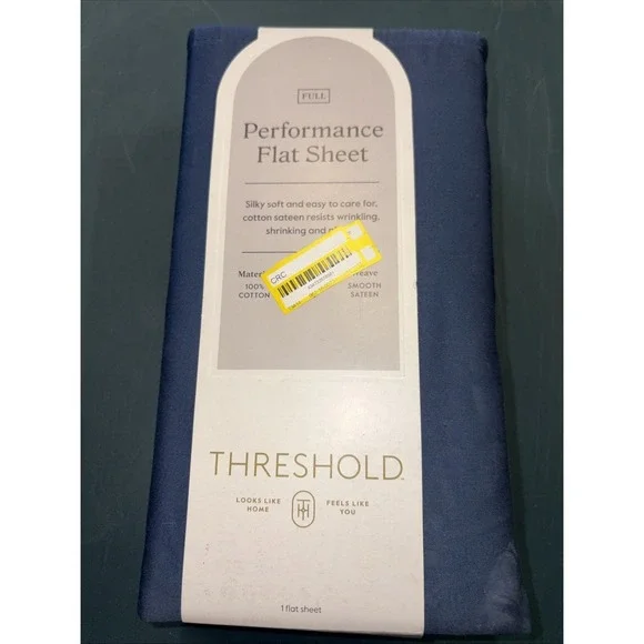 Full 400 Thread Count Performance Flat Sheet Metallic Blue‎ - Threshold: Cotton