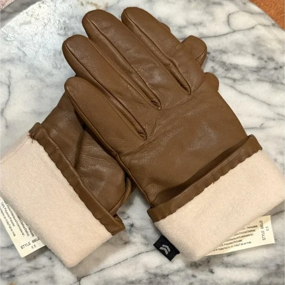 EUC!‎ Vintage ISOTONER Women Sz 6.5 Medium Brown Leather Lined Driving Gloves