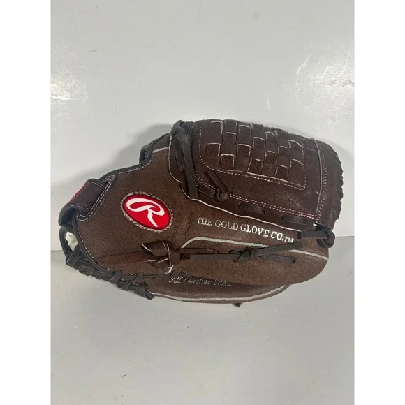Rawlings Fastpitch Softball Glove 11.5 Inch Brown Pink Leather FP115 Basket Web