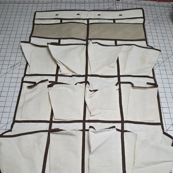 Hanging‎ Shoe Organizer with Brown Trim