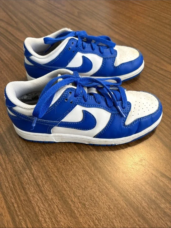 Nike Size 3 Youth Dunk Low Top White Hyper Royal Hyper FB9108 131 Sneakers
