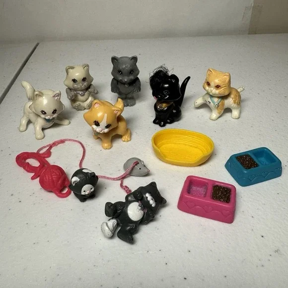Vtg Kenner  Littlest Pet Shop Cat Lot Kittens Cutesy Vintage Rare‎ LPS BUNDLE