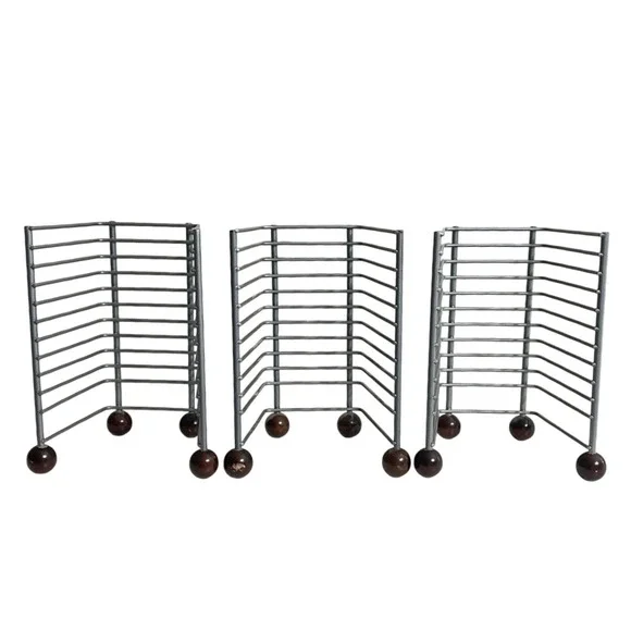 3 Vtg Silver Metal 36 CD Storage Stand Holder Retro Video Games Atlantic ps1‎ pc