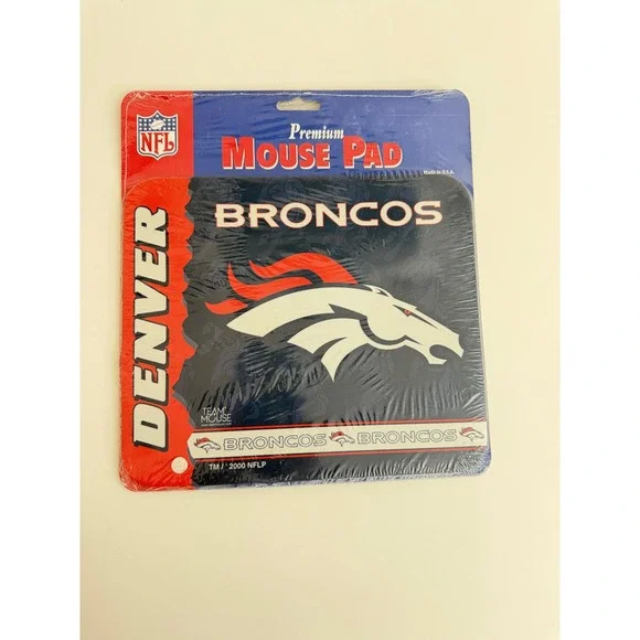 Vintage Denver Broncos NFL Mouse Pad Team Mouse 2000 Sealed New Old Stock