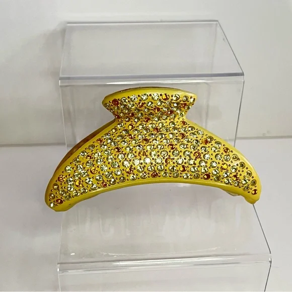 Vintage Mustard Swarovski Crystal Hair Claw Clip