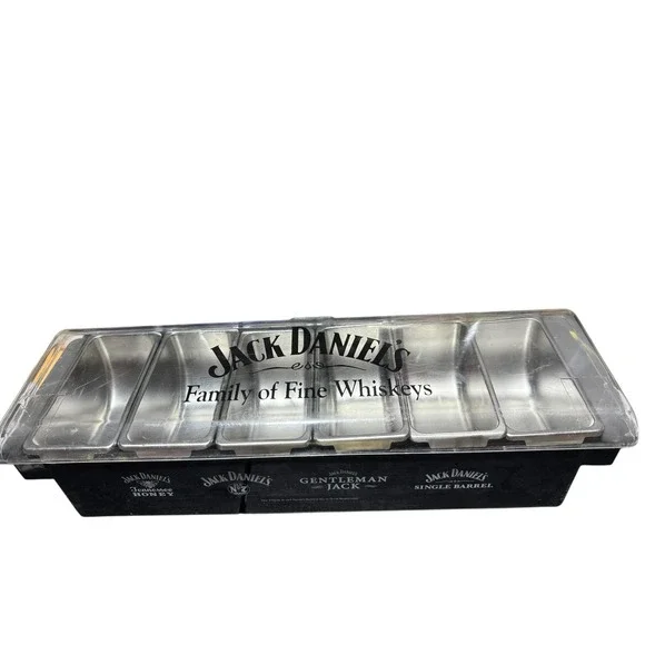 Jack Daniel's Whiskey Bar Set Condiment Tray Tabletop Storage