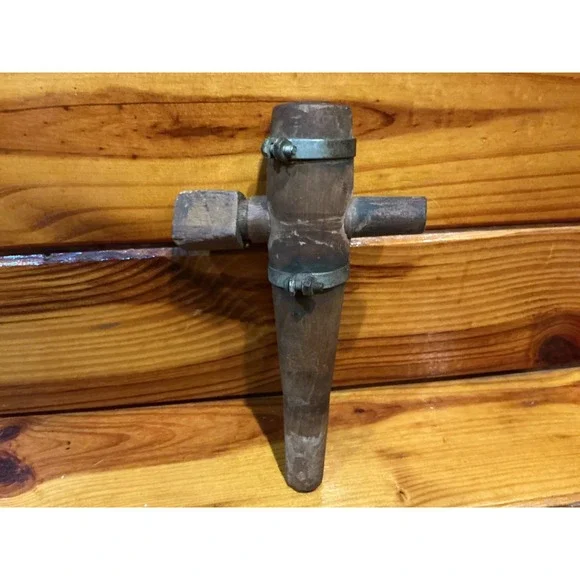 Antique Wooden Barrel Tap Spigot Vtg Primitive Beer Keg Spout Farmhouse Decor