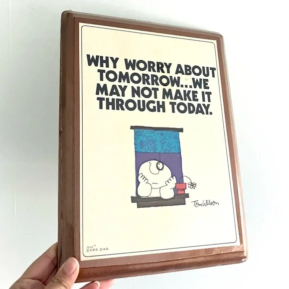 Vintage 70’s Ziggy motivational print wooden wall art decor NWT deadstock