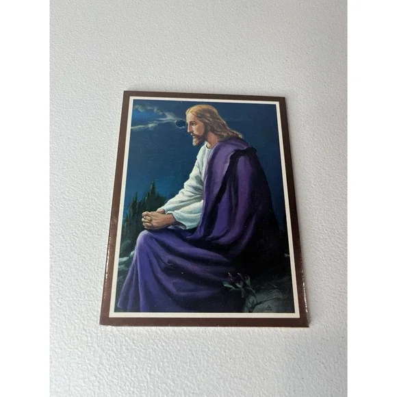 Vtg Picture Of Jesus Wall‎ Plaque MCM Decor Religious