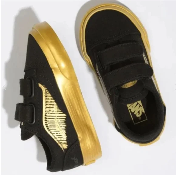 Vans x Harry Potter Old Skool Golden Snitch Velcro Toddler Sneakers‎