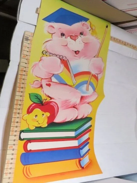 Vintage 1987 Care Bears Cheer Bear 4ft Poster Cutout Teacher Classroom Decor TCF