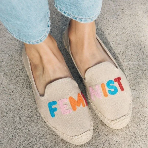 New Anthropologie Soludos feminist embroidered smoking slippers Size 5.5