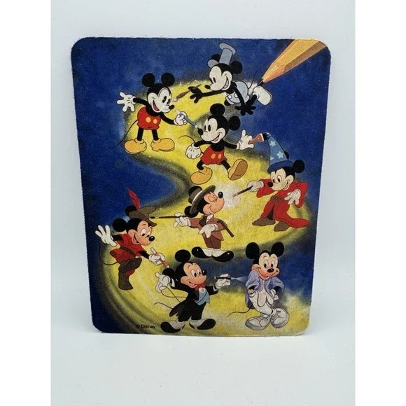 Vintage‎ Mouse Pad, Disney Evolution of Mickey Mouse 8.5x6.5 Inches