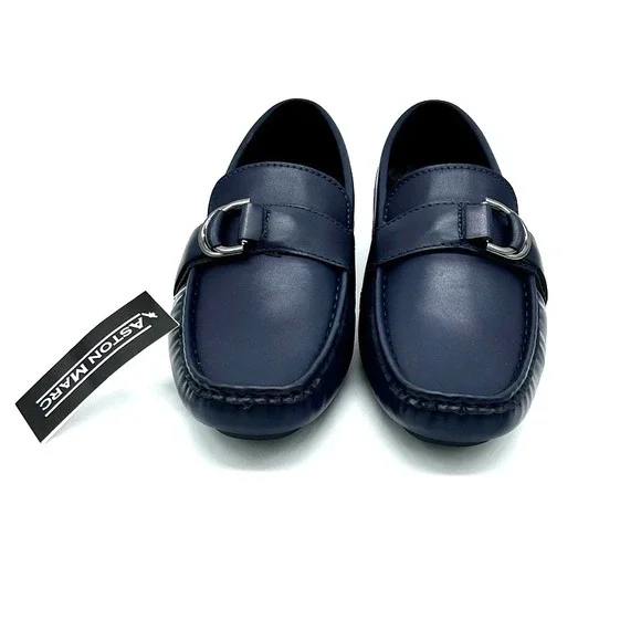Aston Marc Men's Charter Side Buckle Loafers Shoes Color Navy US 8.5M - With Box