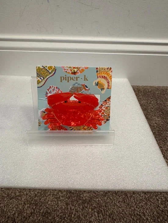 Piper K Red Crab Hair Clip NWT