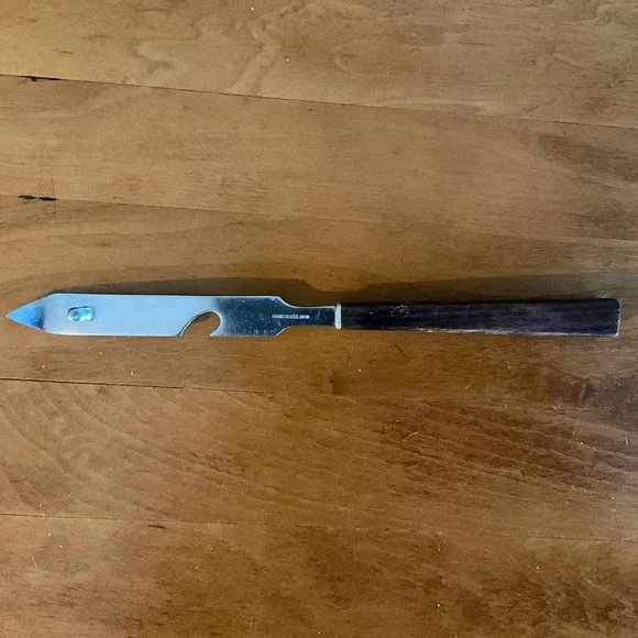 Vintage Stainless Steel Japan Bar Bottle Opener Wood‎ Handle Barware