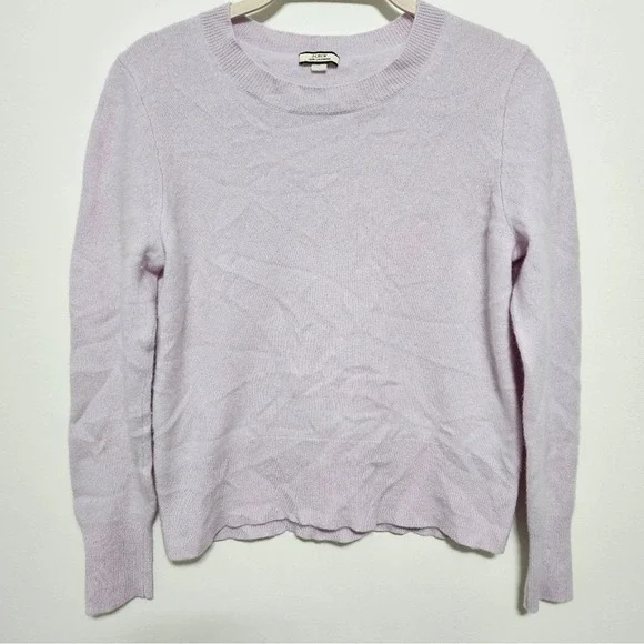 J.CREW 100% Cashmere Sweater Long Sleeve Coquette Cottage Cozy Womens Purple‎ M