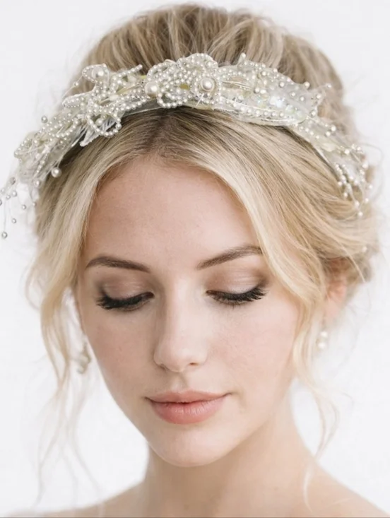 Vintage Jon Bradley‎ Couture Collection Freshwater Pearl Tiara Bridal Headpiece
