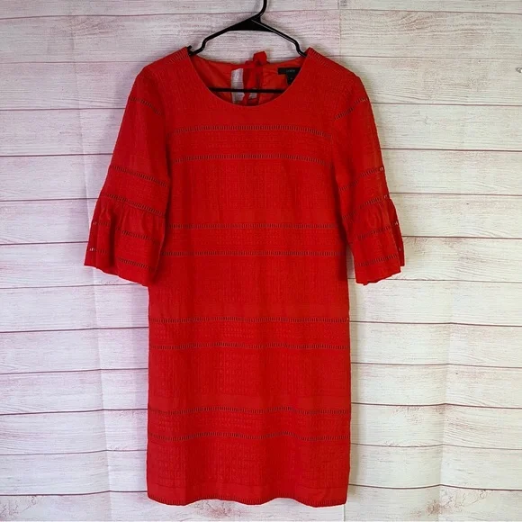 J.Crew Red Eyelet‎ Dress Size 2