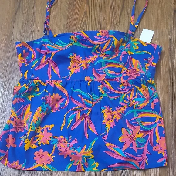 J. Crew Blue Floral‎ Camisole for women NEW.