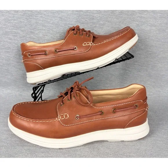Samuel Hubbard New Endeavor Boat Shoes Mens 11.5 Brown Saddlebag Leather Casual