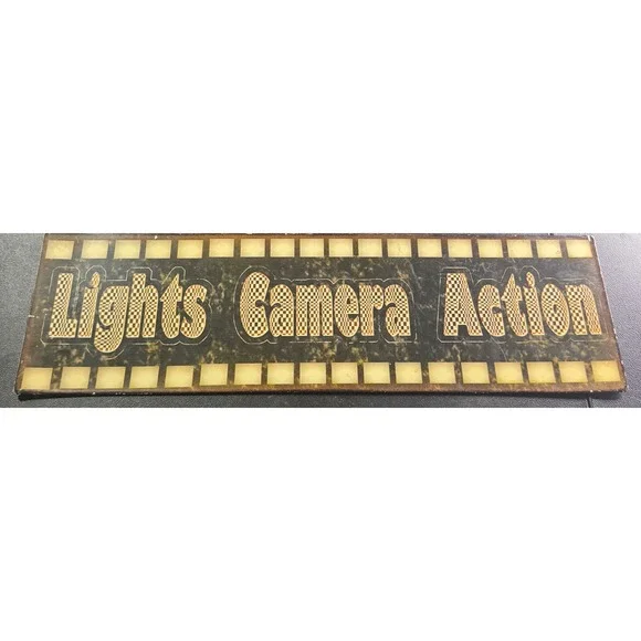 Lights Camera Action Metal Wall Sign Vintage Cinema Movie Theater Decor 16 Inch