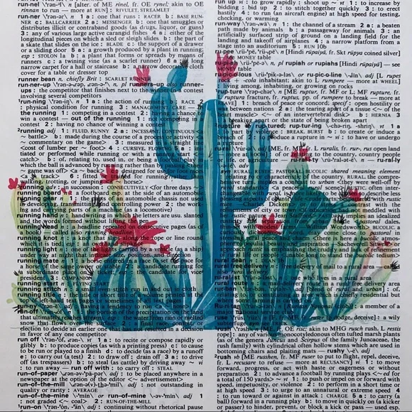 Dictionary Art Print Cactus Desert, Vintage Art Print, Dictionary Print