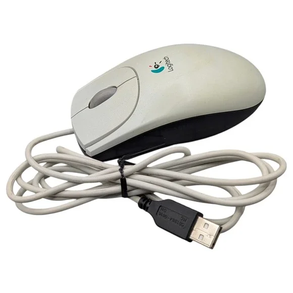 Logitech M-BJ58 USB Optical Mouse Computer‎ PC Wired Scroll Wheel Office Gray