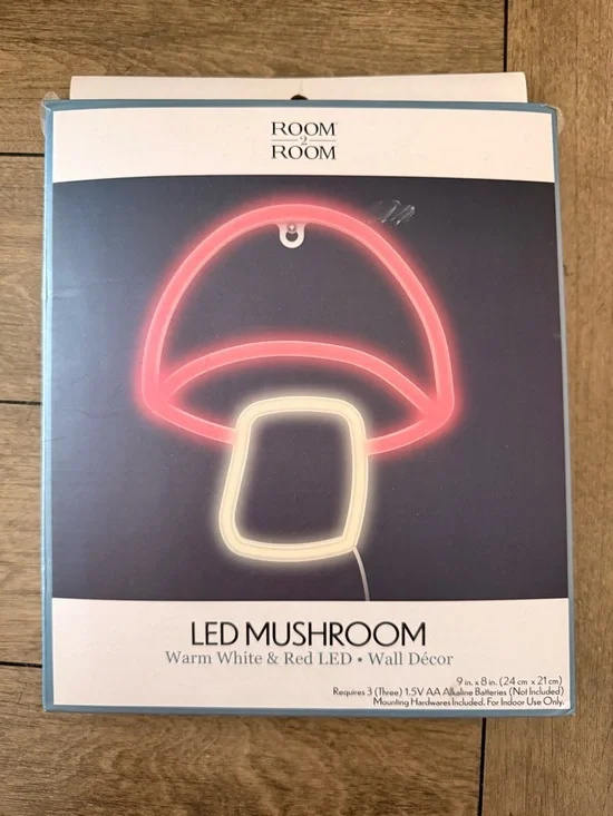 Room to Room LED Mushroom Wall Décor - Red & Warm White