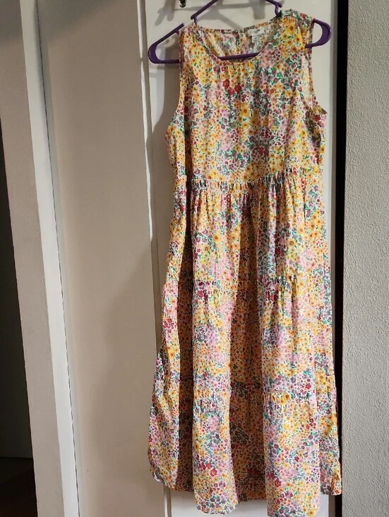 J. Crew White Floral Blouse with Yellow & Pink Flowers