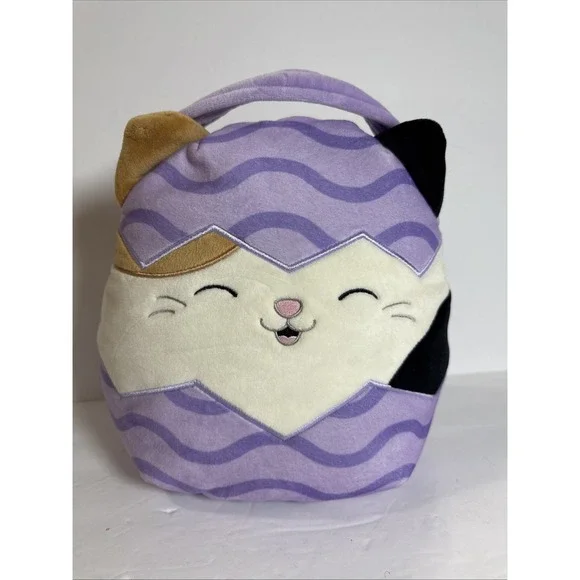 Original Squishmallows Cam‎ Easter Basket Cat Purple White Kitten