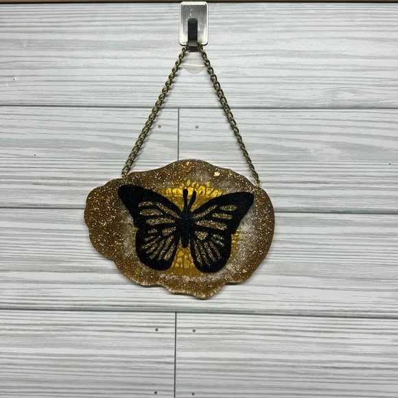 Gold Glitter Butterfly Wall Hanging- no. 3