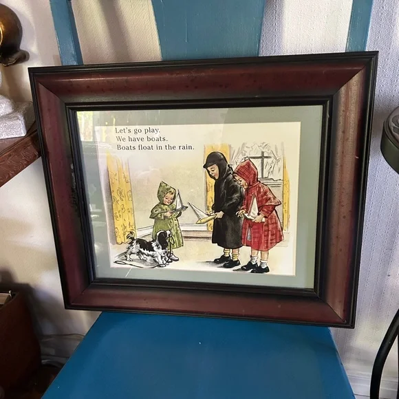 Vintage Framed Children’s Book Print