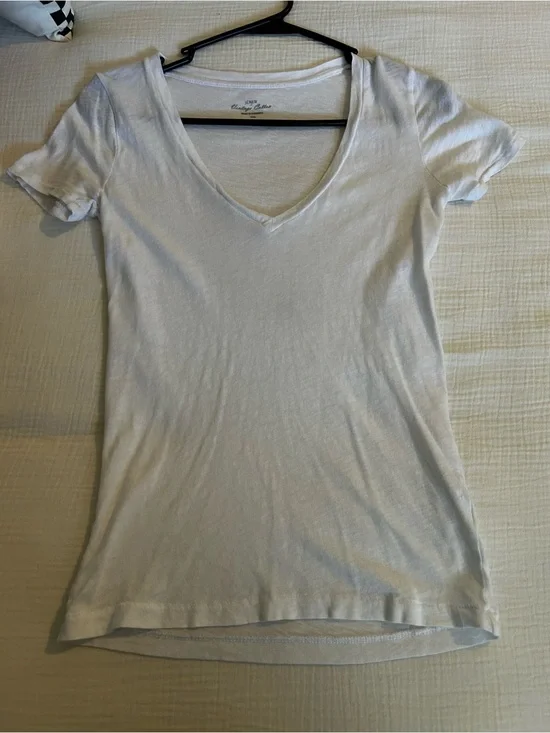 J. Crew Vintage Cotton White Crew Neck T-Shirt