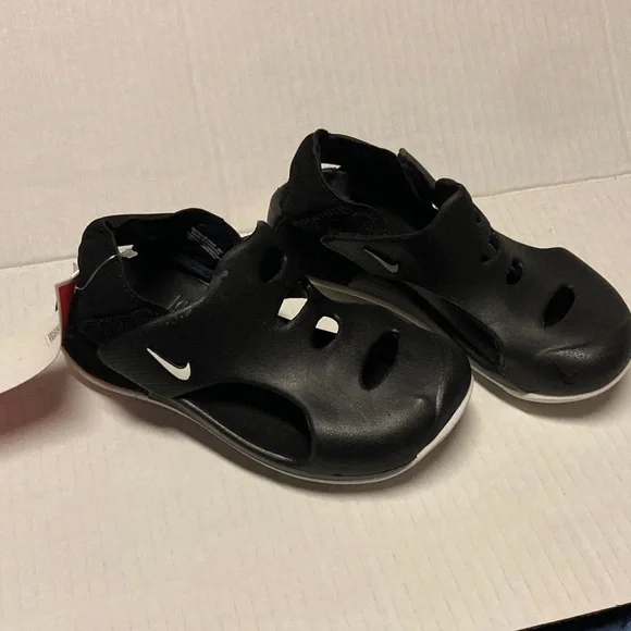 Nike Kids Black Water Shoes with White Swoosh