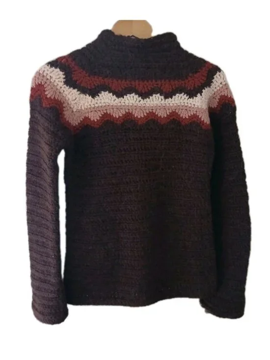 Vtg. J. Crew Handknit Alpaca Pullover Sweater