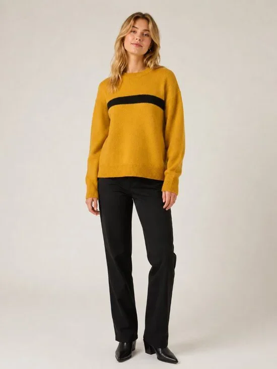2/$30 J. Crew Wool Crew Neck Pullover Sweater Marigold Stripe Medium #A2902