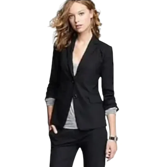 J. Crew 1035‎ Black Wool Tollegno Blazer Jacket Size 2