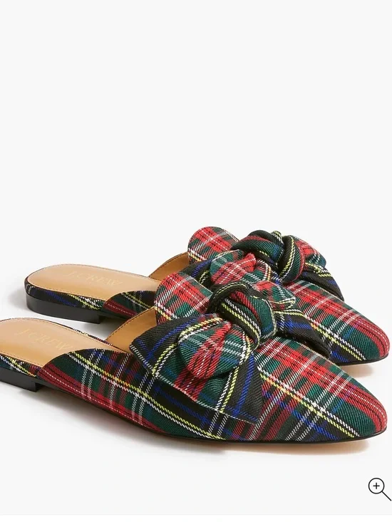 NWT Women’s J. Crew Tartan Slip-on Mules, size 7