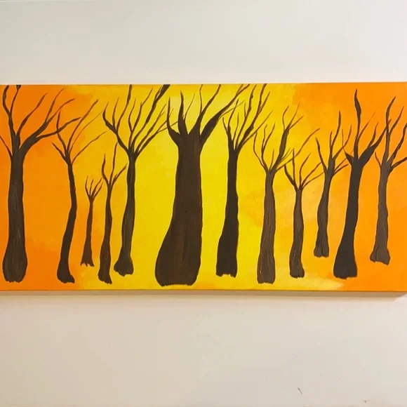 “Autumn” 12” x 24” Acrylic Canvas Original Painting New 2022 Art Wall Decor